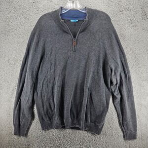J. McLaughlin Long Sleeve Jumper Pullover Sweater‎ Men's L Grey Quarter 1/4 Zip